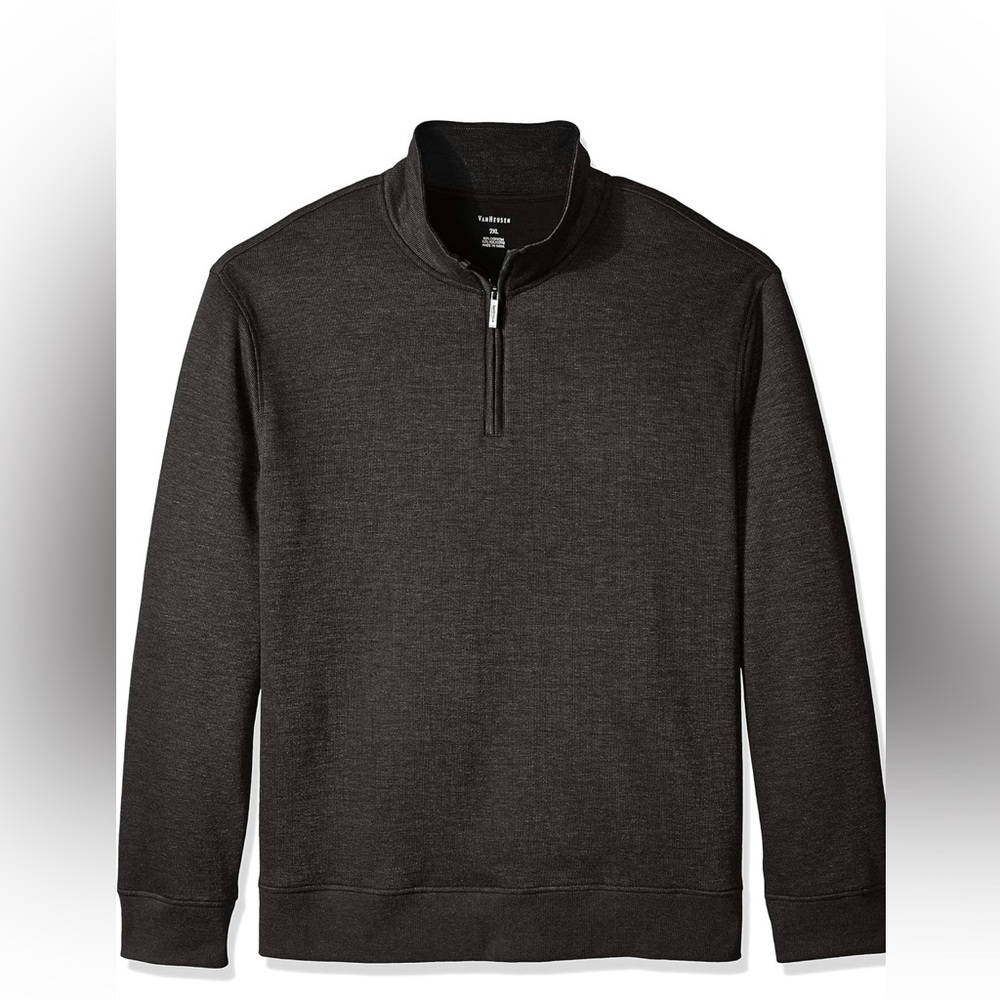 Van Heusen Gray Zip Up Sweater Soft Comfortable Fit